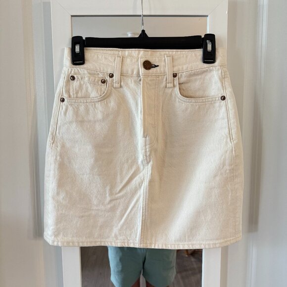 Rag & Bone Ecru Denim Mini Skirt Size 25 - Picture 1 of 4